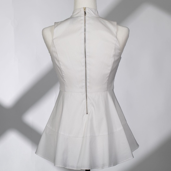 White House Black Market Peplum Top with Zipper Back, Size 6/Small (Never Worn) - Picture 2 of 8